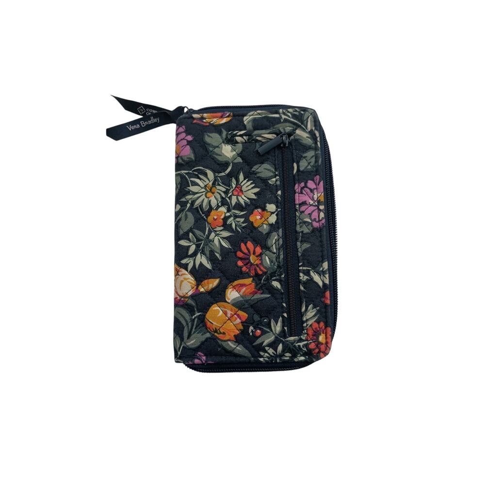 Vera Bradley cottagecore fairy floral wallet turnkey folding Forrest bluegreen - Picture 3 of 5